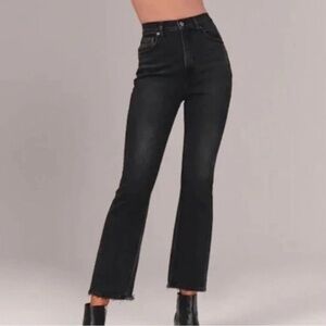 Abercrombie & Fitch The Kick Flare Ultra High Rise Jeans Black Wash